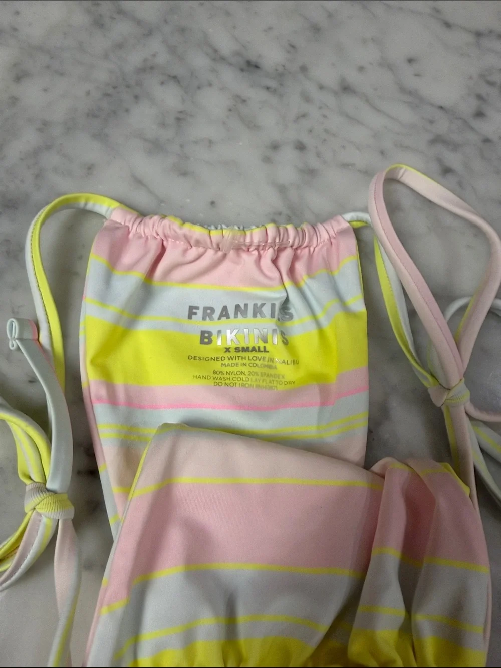 Frankie’s bikinis Striped Pastel Tie-Side Bikini Bottom